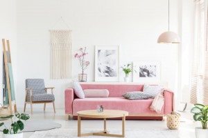 Pink pastel living room 22
